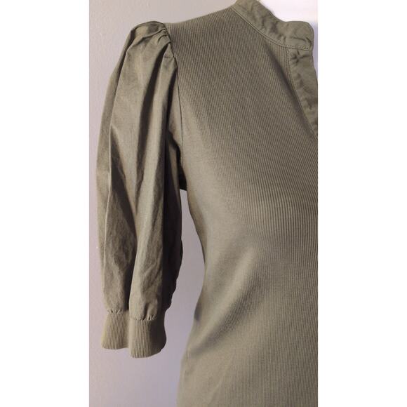 Veronica Beard basic Y2K style olive green button up polo - Picture 2 of 9